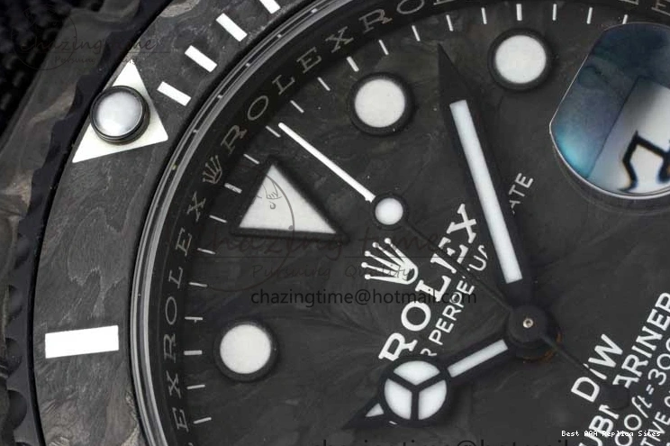 Good Copy Rolex Watches DIW Black Edition Carbon Black Strap AllSeason Nylon VSF 1:1 White VS Dial Best 2165 on Submariner 0121